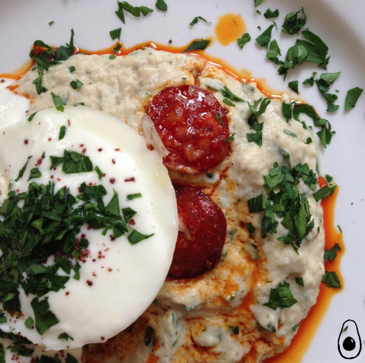 poached-eggs-aubergine-puree